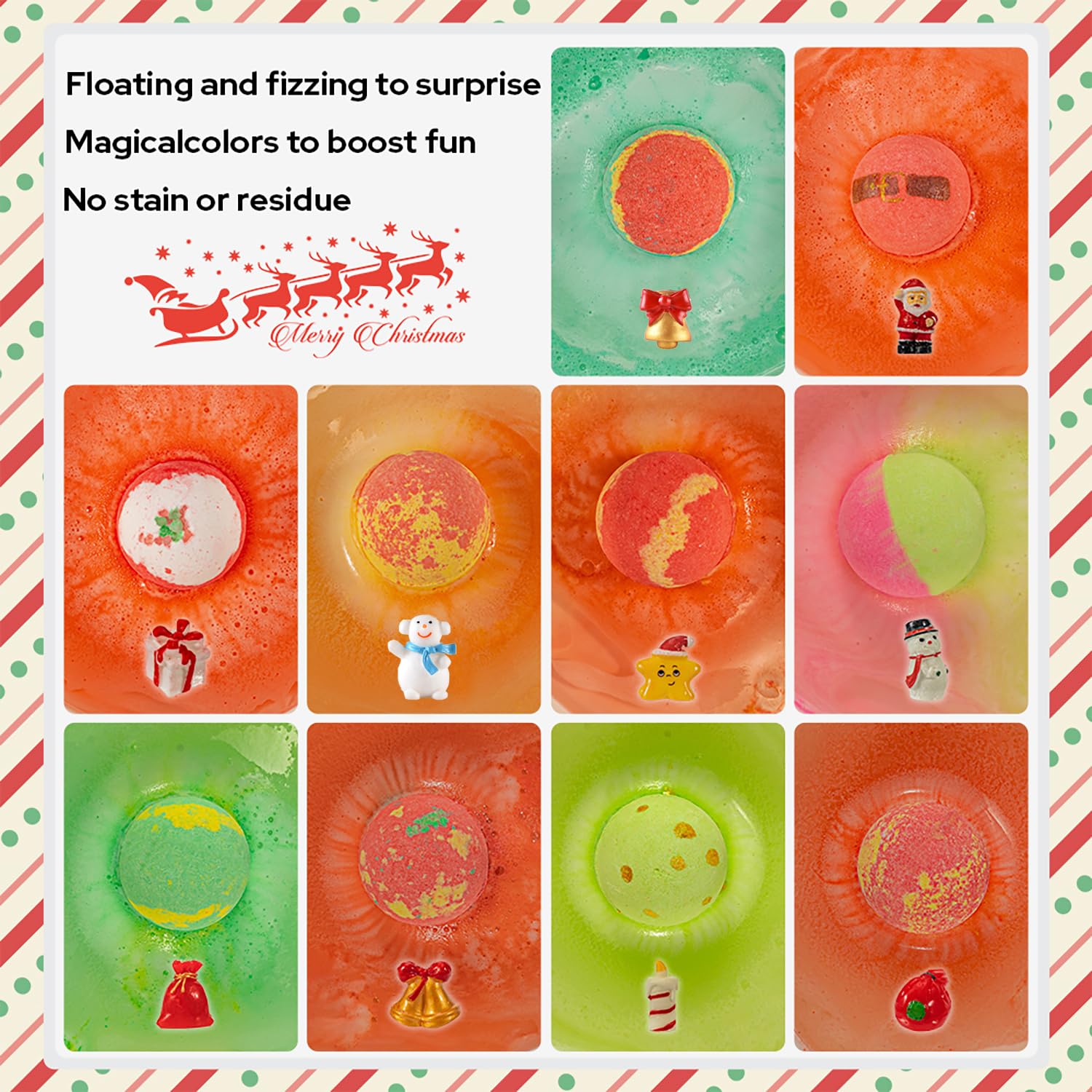 Kims Cosiart bath ball with Christmas motifs for a joyful soak.