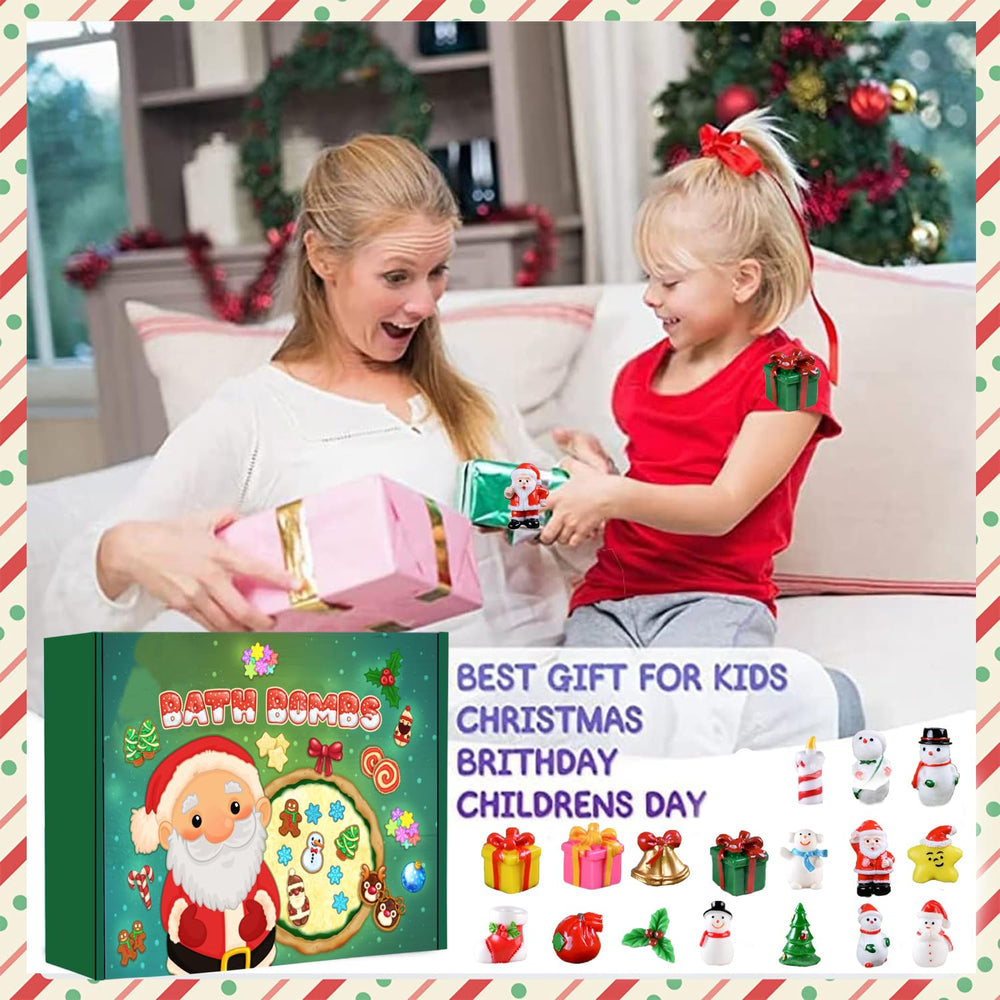 Kims Cosiart Christmas bath bomb pack with 20 surprises in one set.
