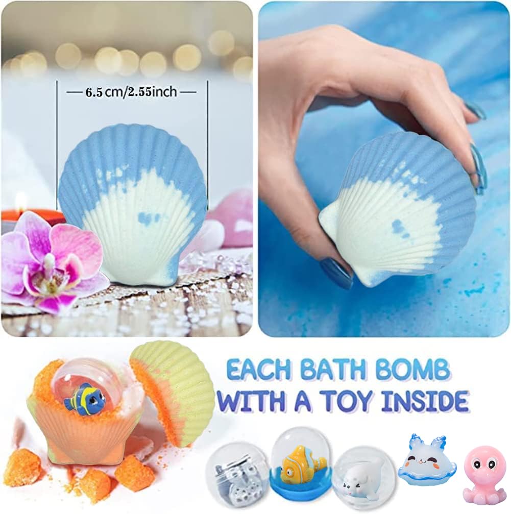 Kims Cosiart bath bombs reveal a marine animal surprise inside during bath time.