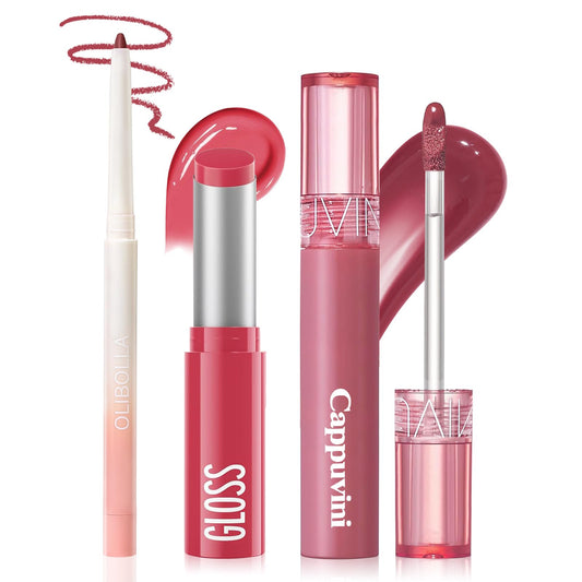 Kimuse 3PCS Lip Combo Set packaging, gift-ready presentation ideal for birthdays.