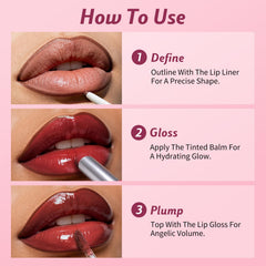 KIMUSE juicy lip gloss tint delivers glossy finish with non-sticky shine.