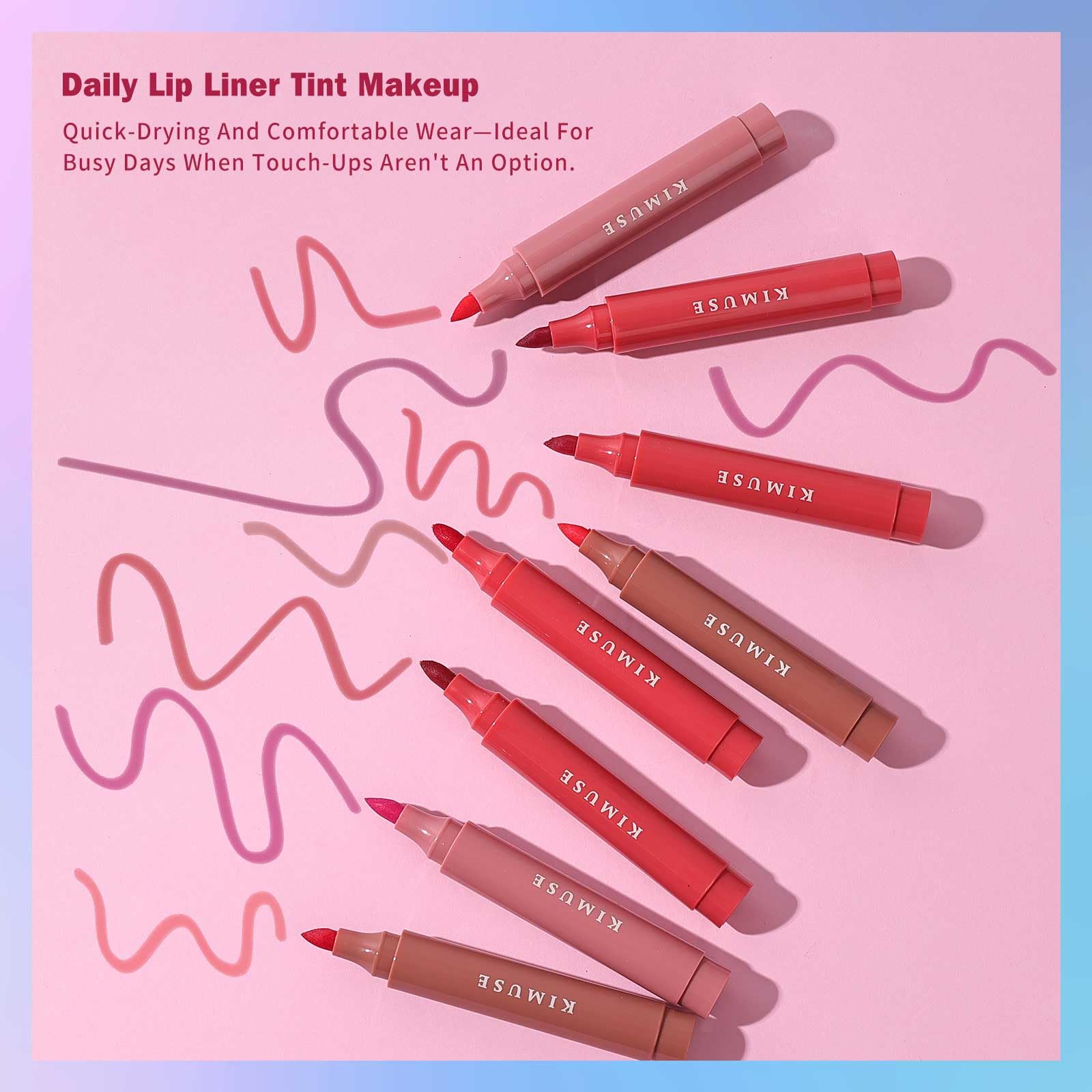Kimuse Lip Stain Set arrives in premium packaging for display.