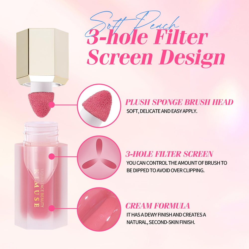 KIMUSE Spongetip application delivers even, soft coverage on cheeks.