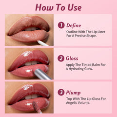 Kimuse Sweet Fig Set compact, handbag-friendly lip kit for on-the-go touch-ups.