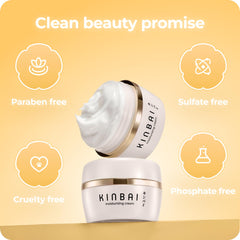 Visible glow on skin after applying Kinbai Face Cream.