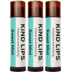 Kind Lips Sweet Mint Lip Balm 3-Pack tubes ready for on-the-go hydration.