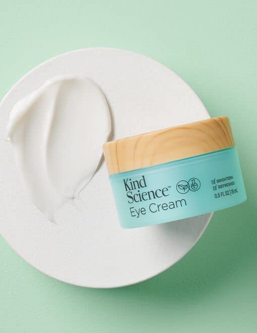 Kind Science Eye Cream packaging shows Skin Kind promise, vegan and cruelty-free.