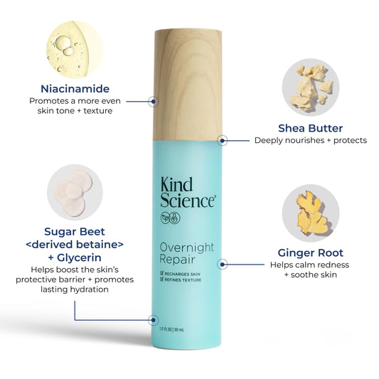 Kind Science fragrance free night cream swatch ready for bedtime hydration