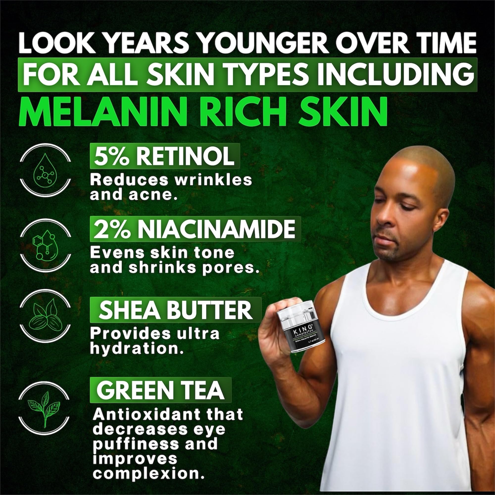 KING Complexion non greasy texture suggesting lightweight everyday wear.