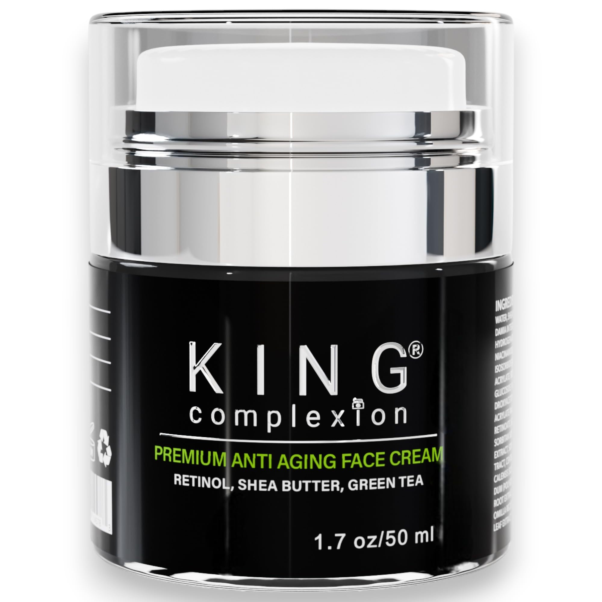 KING Complexion retinol face cream swatch showing smooth texture and quick absorption.