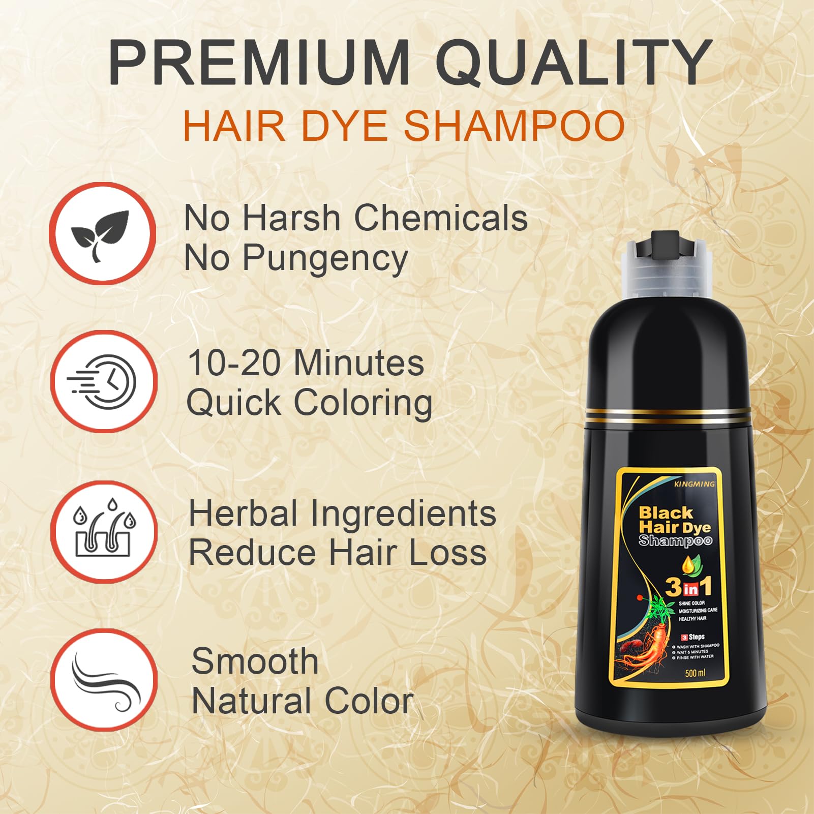 KingMing hair color shampoo application demonstrates simple usage without bowls.