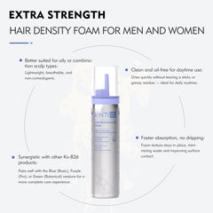 Light application of KINTOR KX-826 foam on scalp