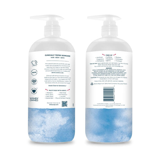 Kirk's original bar soap beside liquid cleanser highlighting versatility