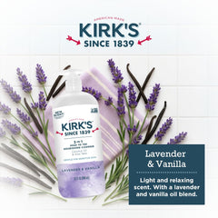 Kirk's formula shown is gentle for sensitive skin and family use.