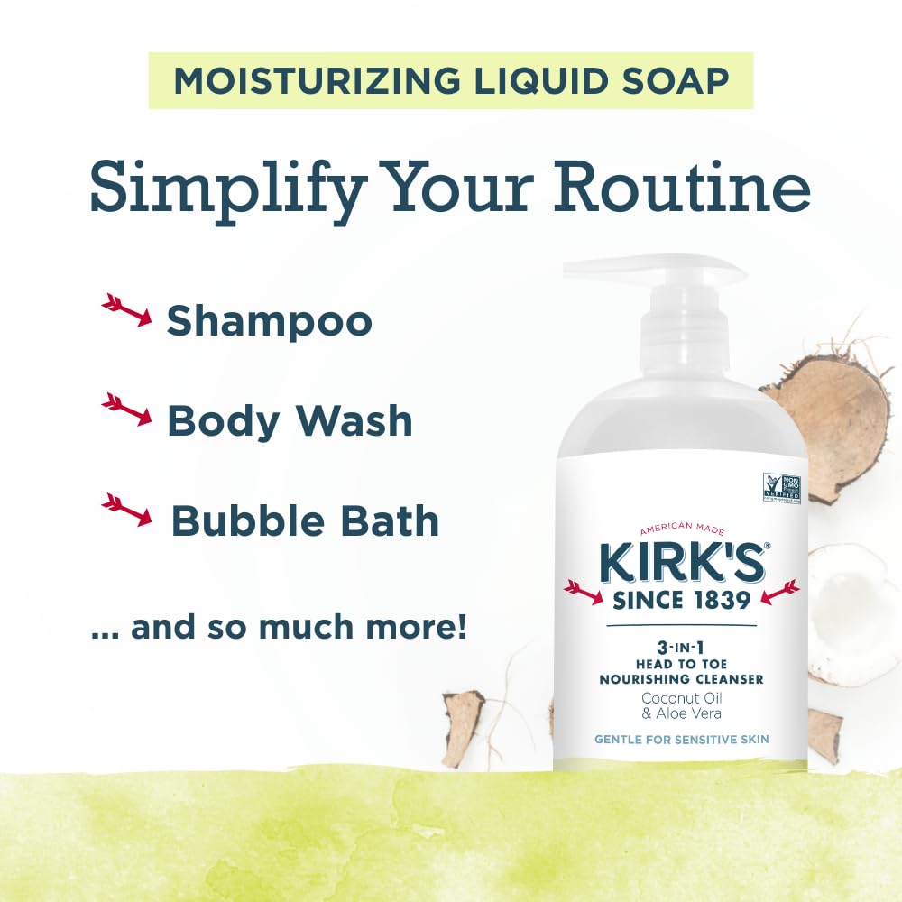 Kirk's 3-in-1 bar soap Juniper & Lime travel size for portable cleansing