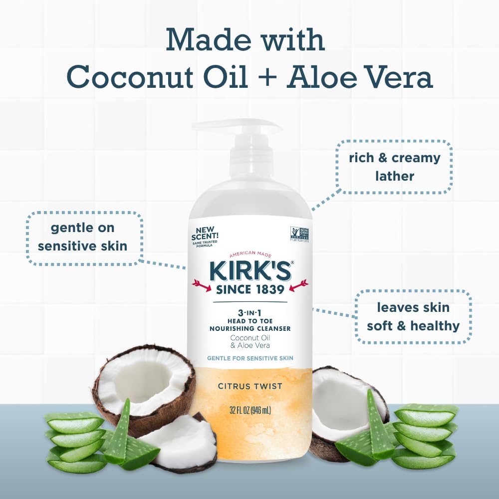 Kirks citrus twist scent suggesting refreshing shower experience