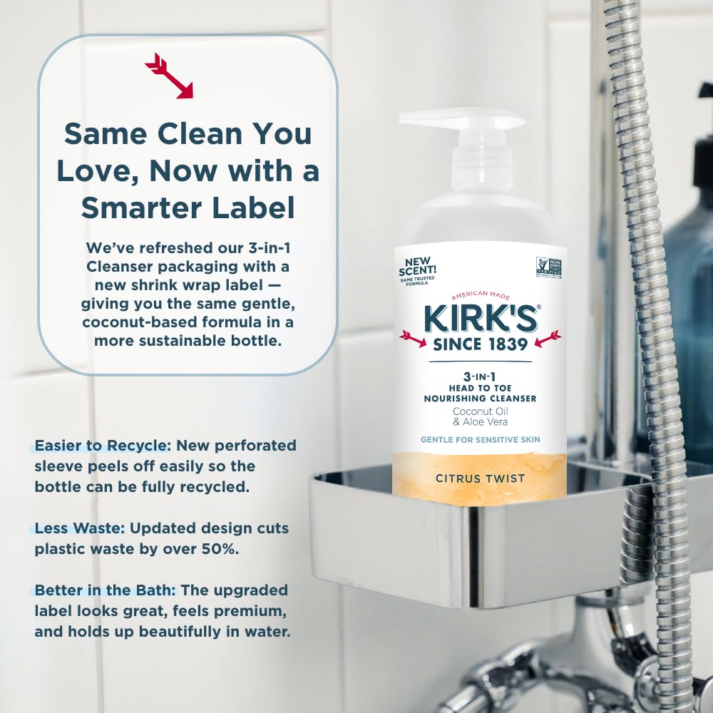 Kirks sulfate-free formula for gentle cleansing