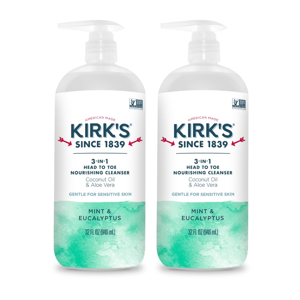 Kirks 3-in-1 cleanser bottle with pump for easy family cleansing