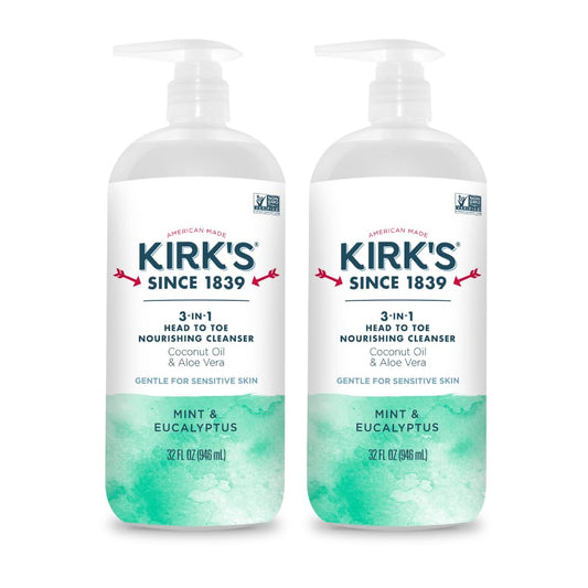 Kirks 3-in-1 cleanser bottle with pump for easy family cleansing