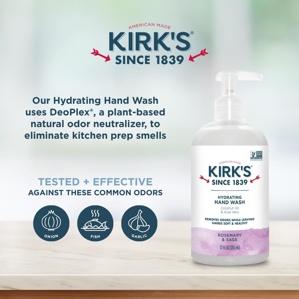 Kirks hydrating hand wash pump bottle ready for easy daily use