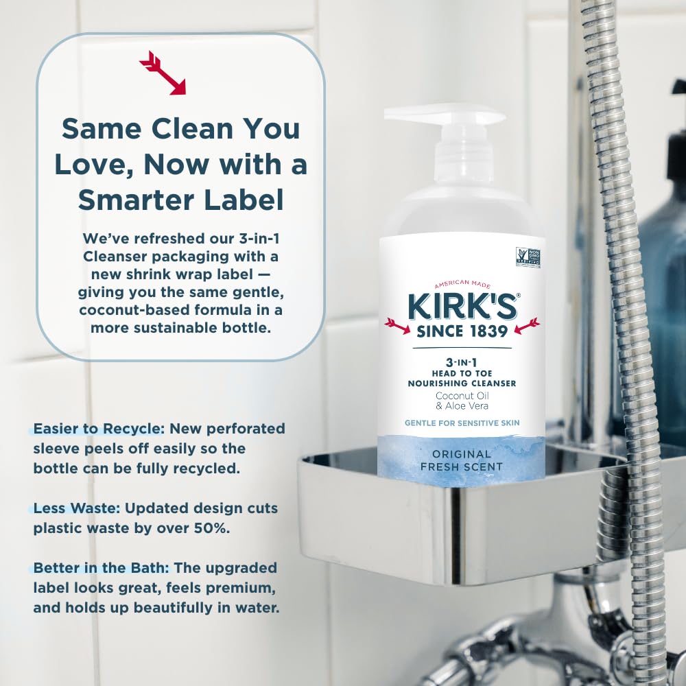 Kirks made-in-America brand sign emphasizes heritage and quality.