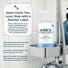 Kirks made-in-America brand sign emphasizes heritage and quality.