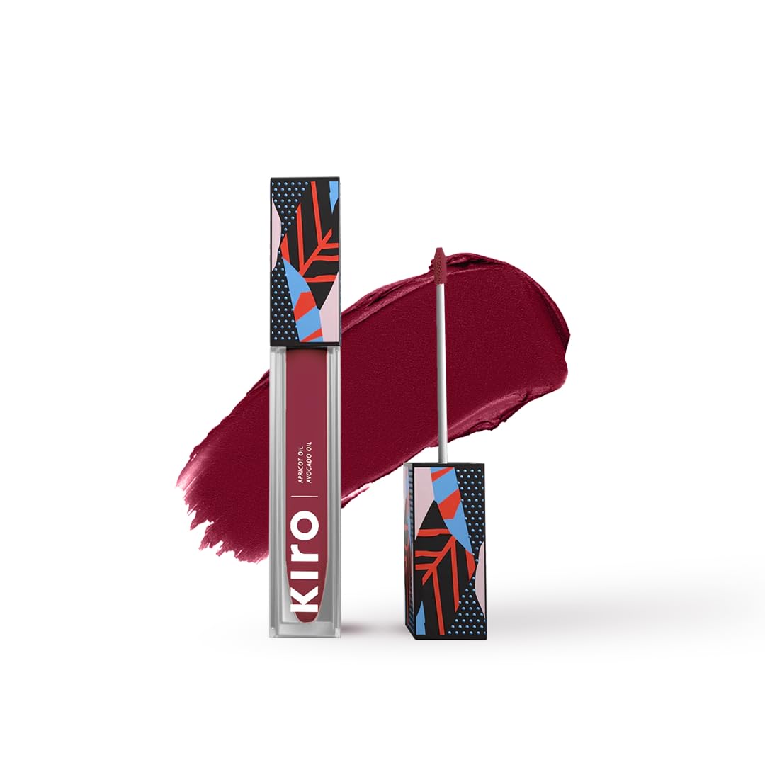 KIRO Velvet Merlot wand swatch shows rich pigment for everyday wear.