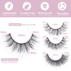 Kiromiro wispy 3D strip lashes emphasize eyes with soft volume