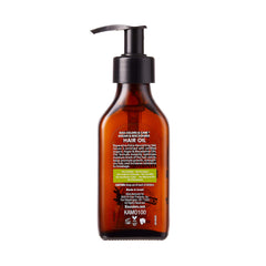 KISS Argan & Macadamia hair oil applied to strand for shine.