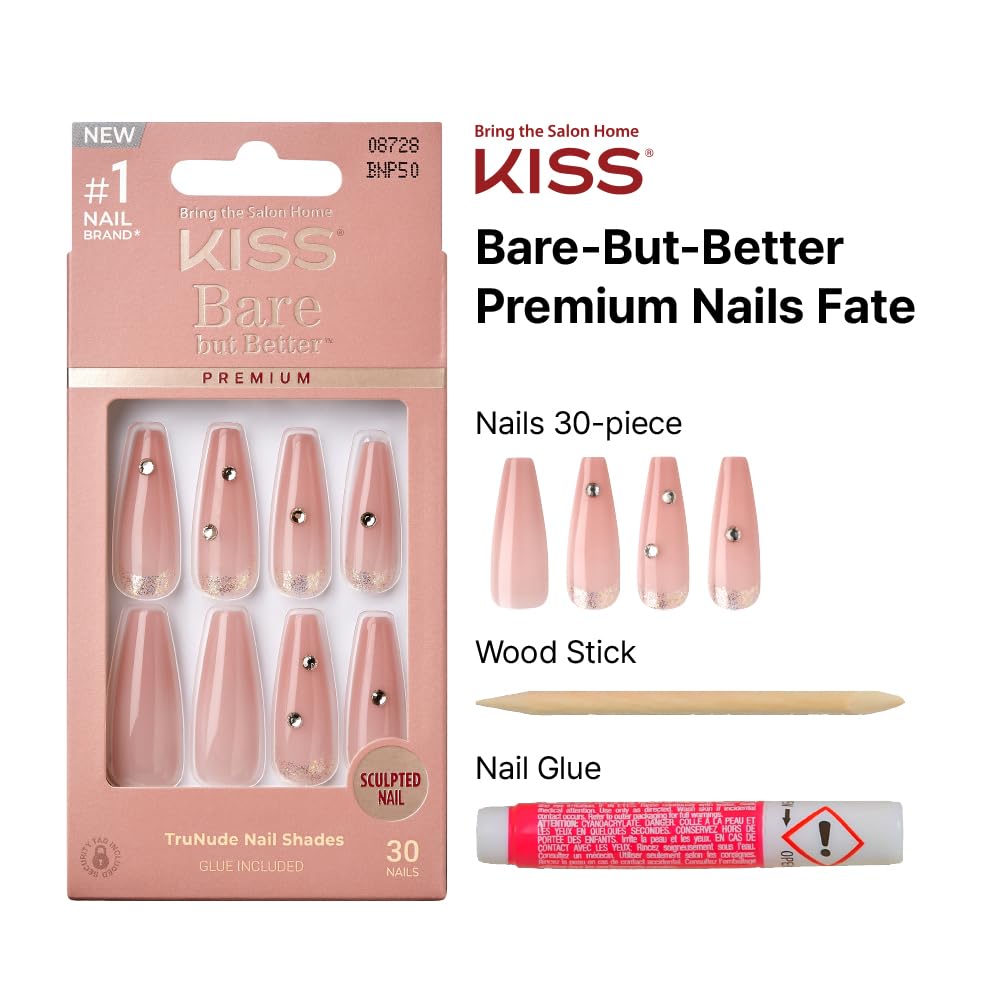 KISS manicure stick helps precise nail placement and neat edges.