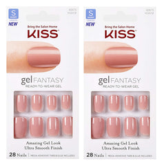 Kiss Gel Fantasy KGN12 ribbons nails show vibrant color and glossy finish.