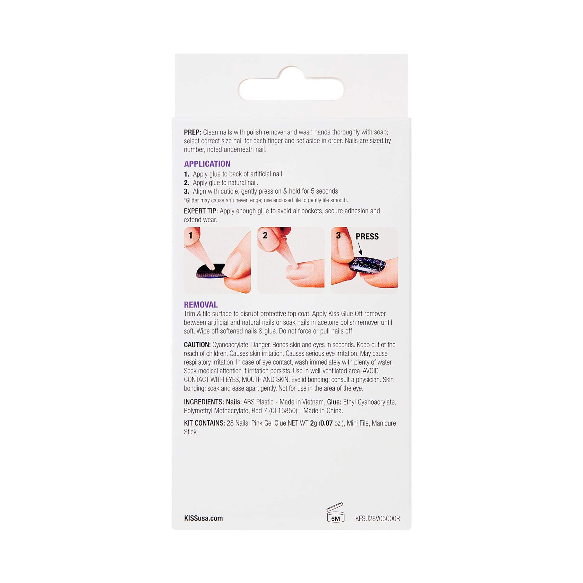KISS Gel Fantasy long-wear design designed for up to 14 days of wear.