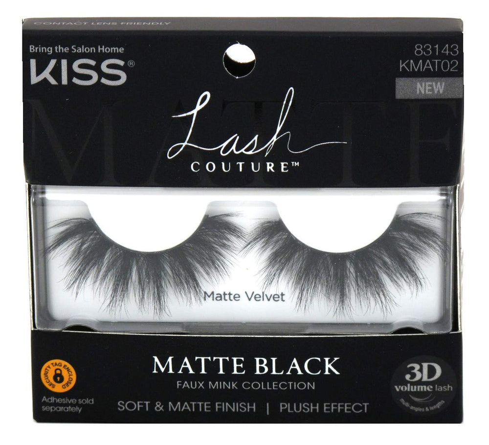 KISS Lash Couture Matte Black Matte Velvet six-pack lashes for diffused matte finish and plush effect
