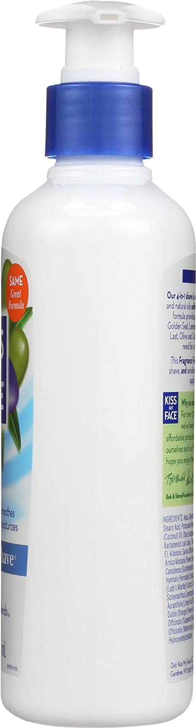 Kiss My Face Moisture Shave fragrance-free design for sensitive skin