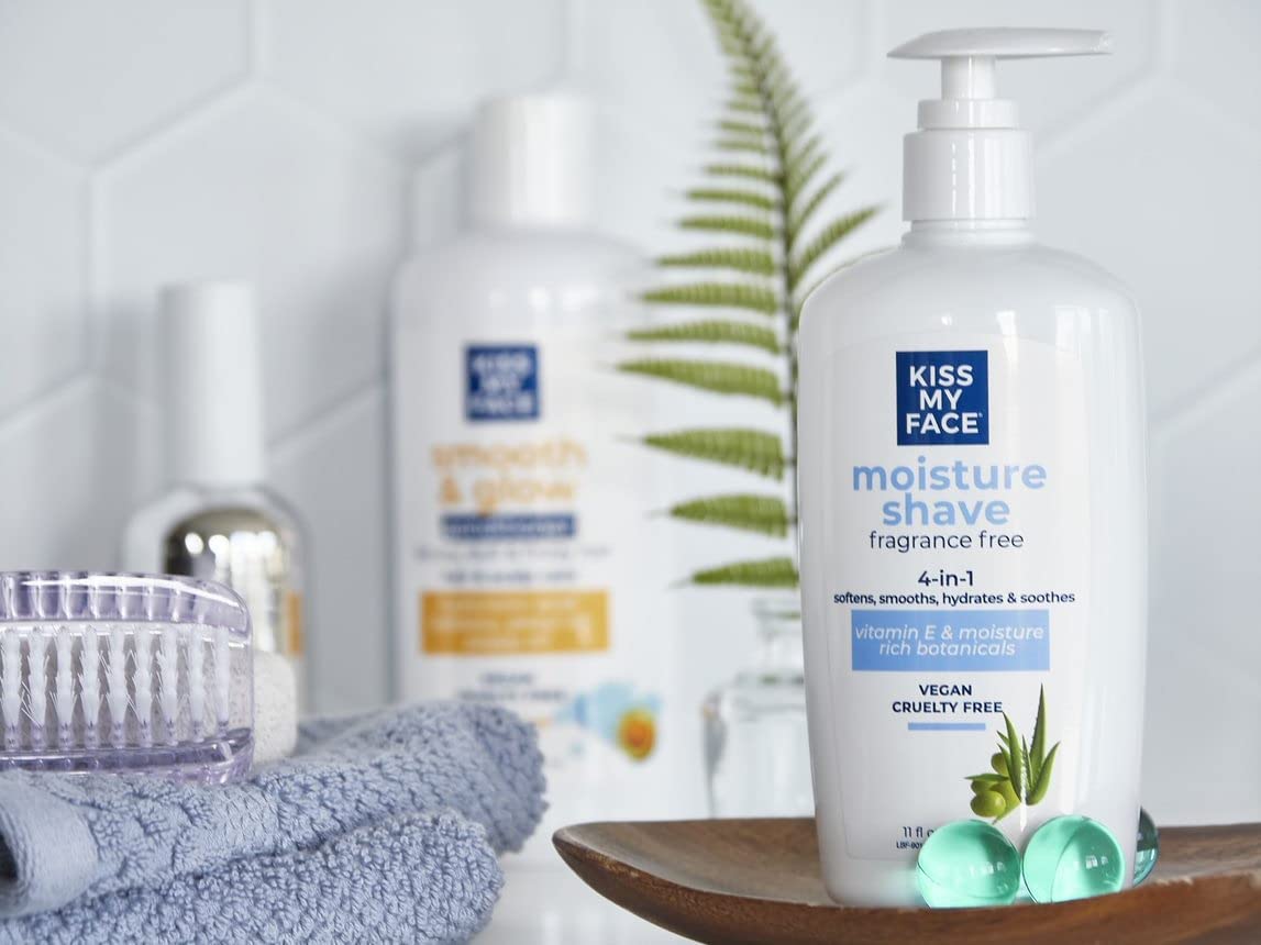 Kiss My Face Moisture Shave eco friendly packaging in 3 pack