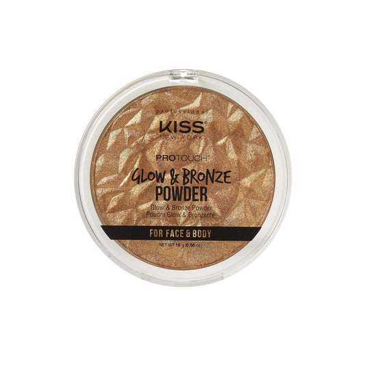 KISS NEW YORK Pro Touch Glow & Bronze poudre visage pour contour précis et éclat durable.