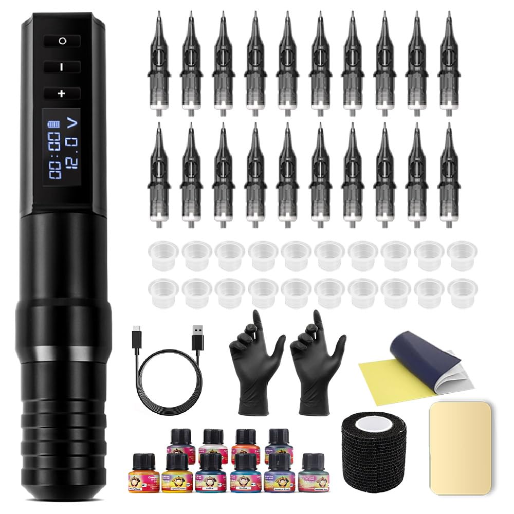 Kiss of Dragon wireless tattoo machine ready for smooth sessions