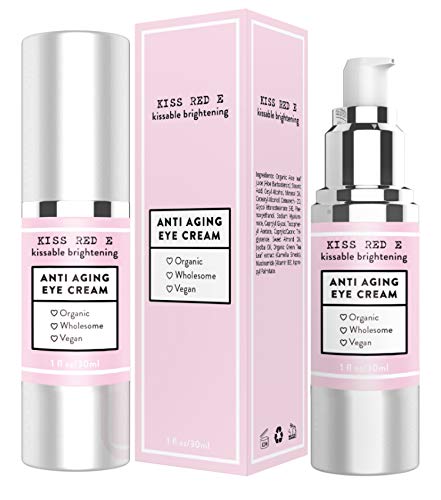 Kiss Red E anti aging eye cream jar showing rich hydration texture