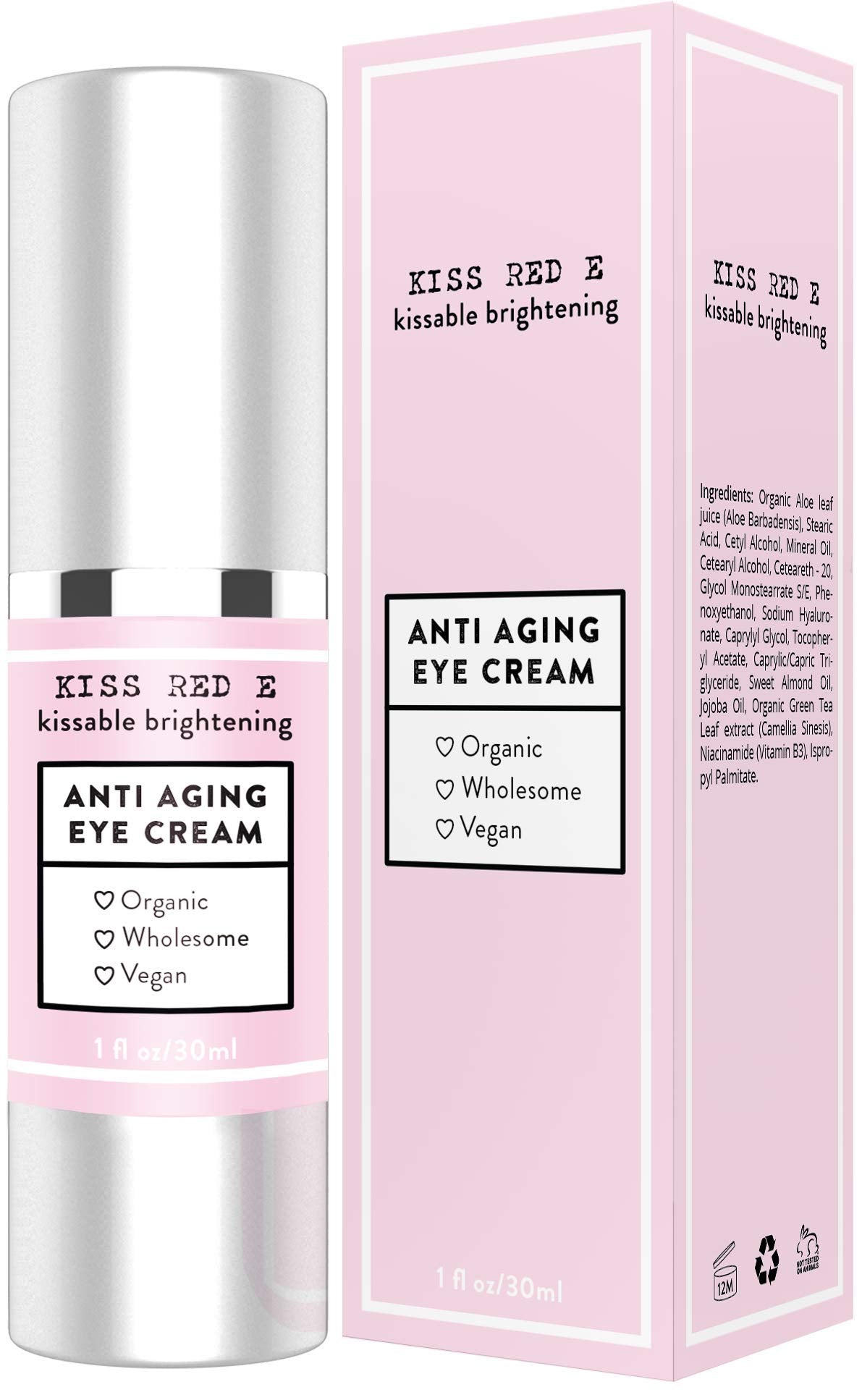 Kiss Red E eye cream close-up texture highlighting smoothing formula