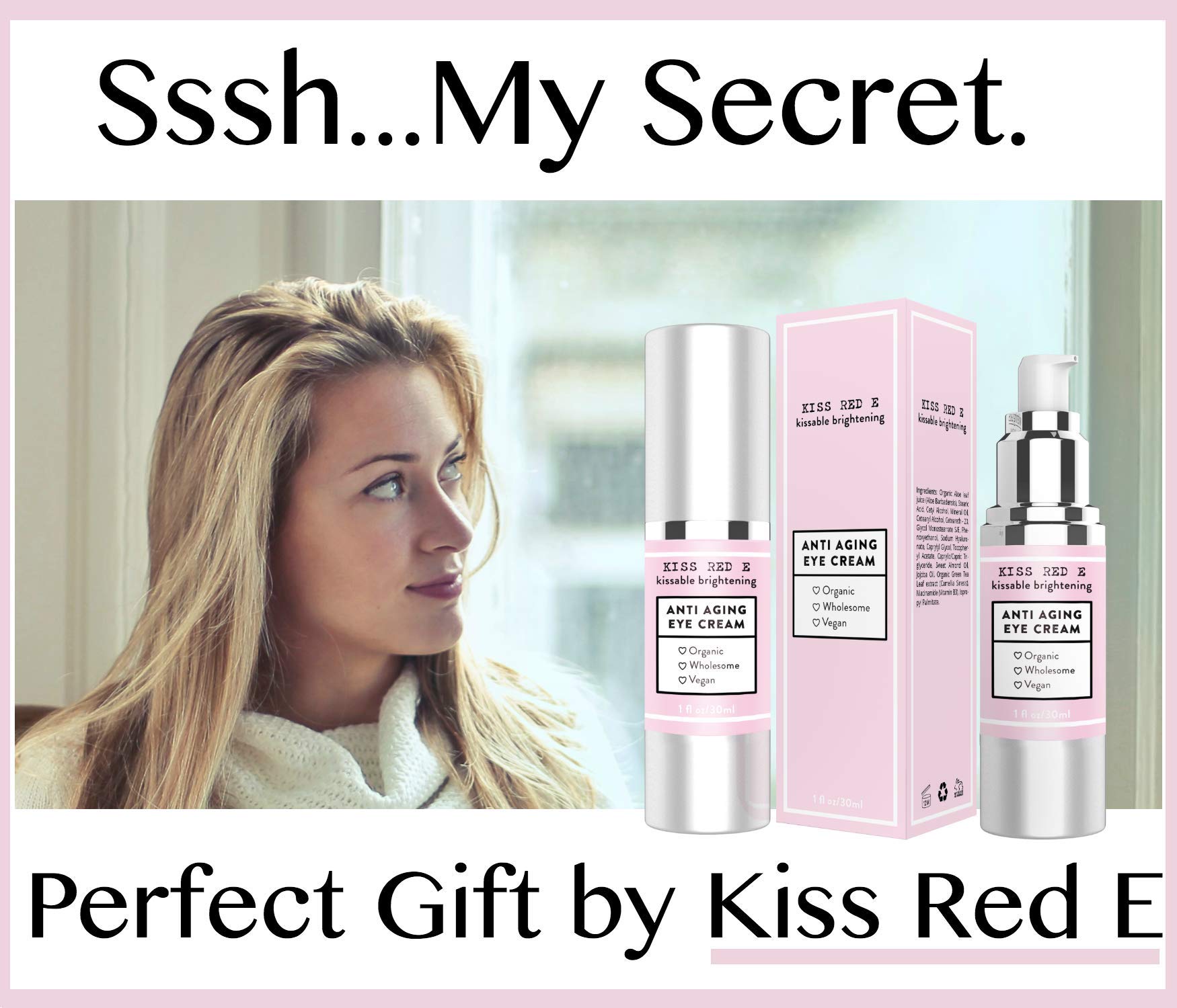 Kiss Red E packaging highlighting vegan, clean formula