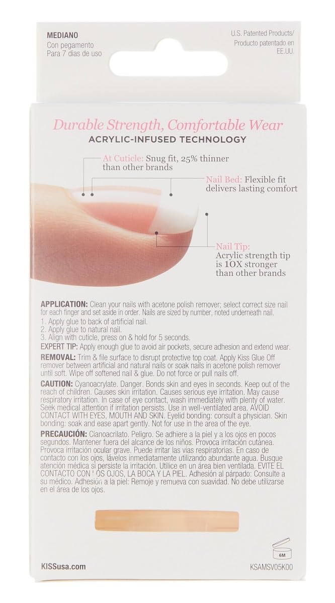 KISS Sugar Rush Medium kit packaging and contents for easy at-home French manicure.