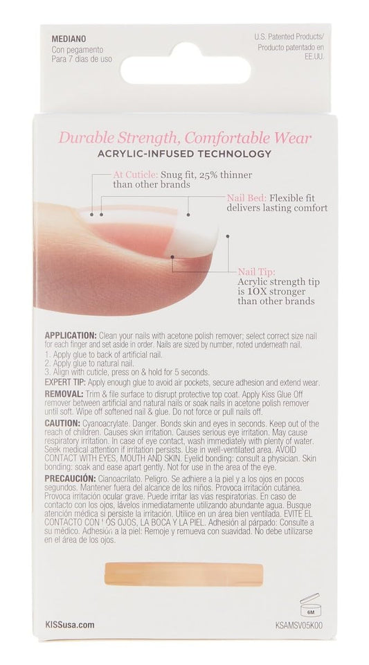 KISS Sugar Rush Medium kit packaging and contents for easy at-home French manicure.
