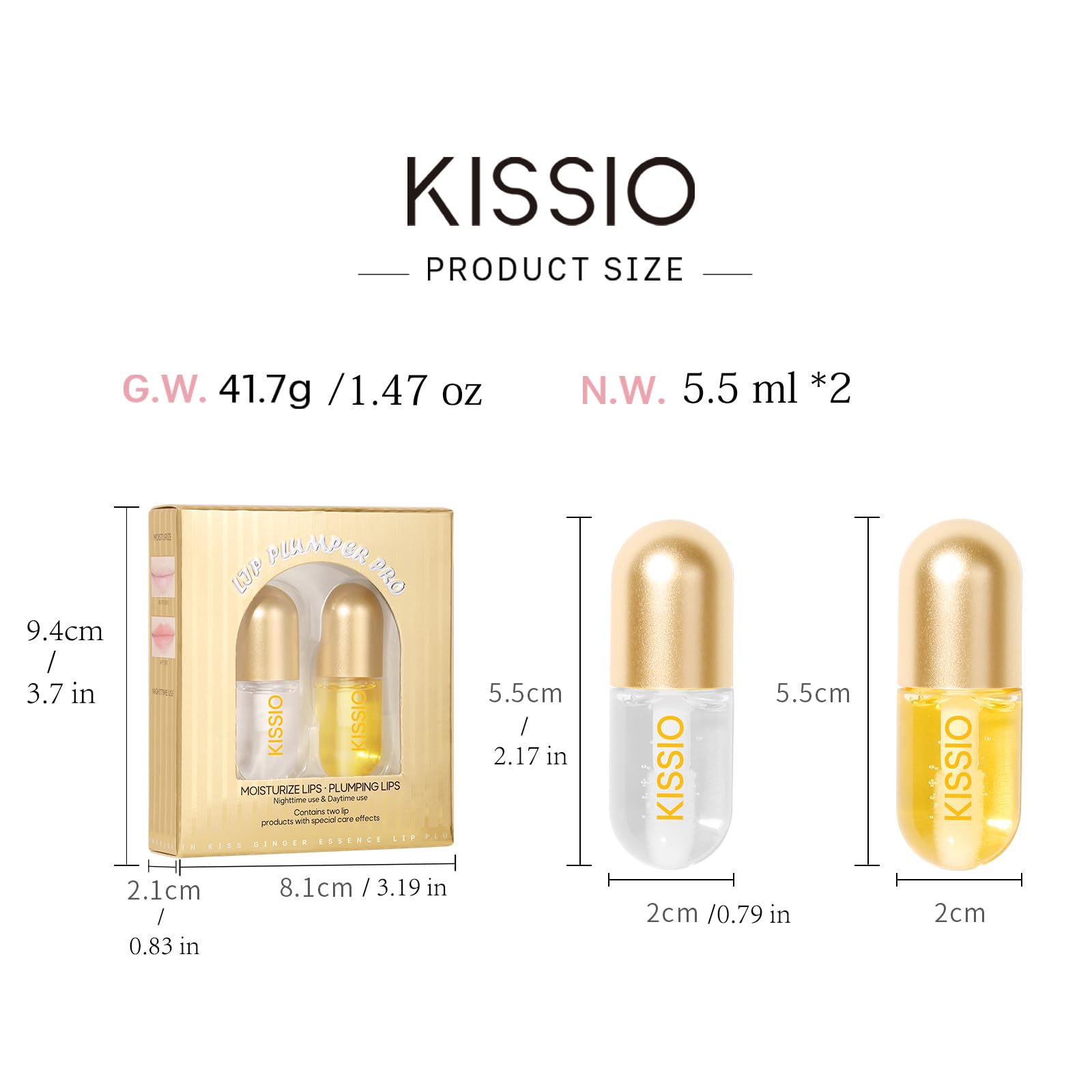 KISSIO Lip Plumper Total 11ml in Two 5.5ml Tubes