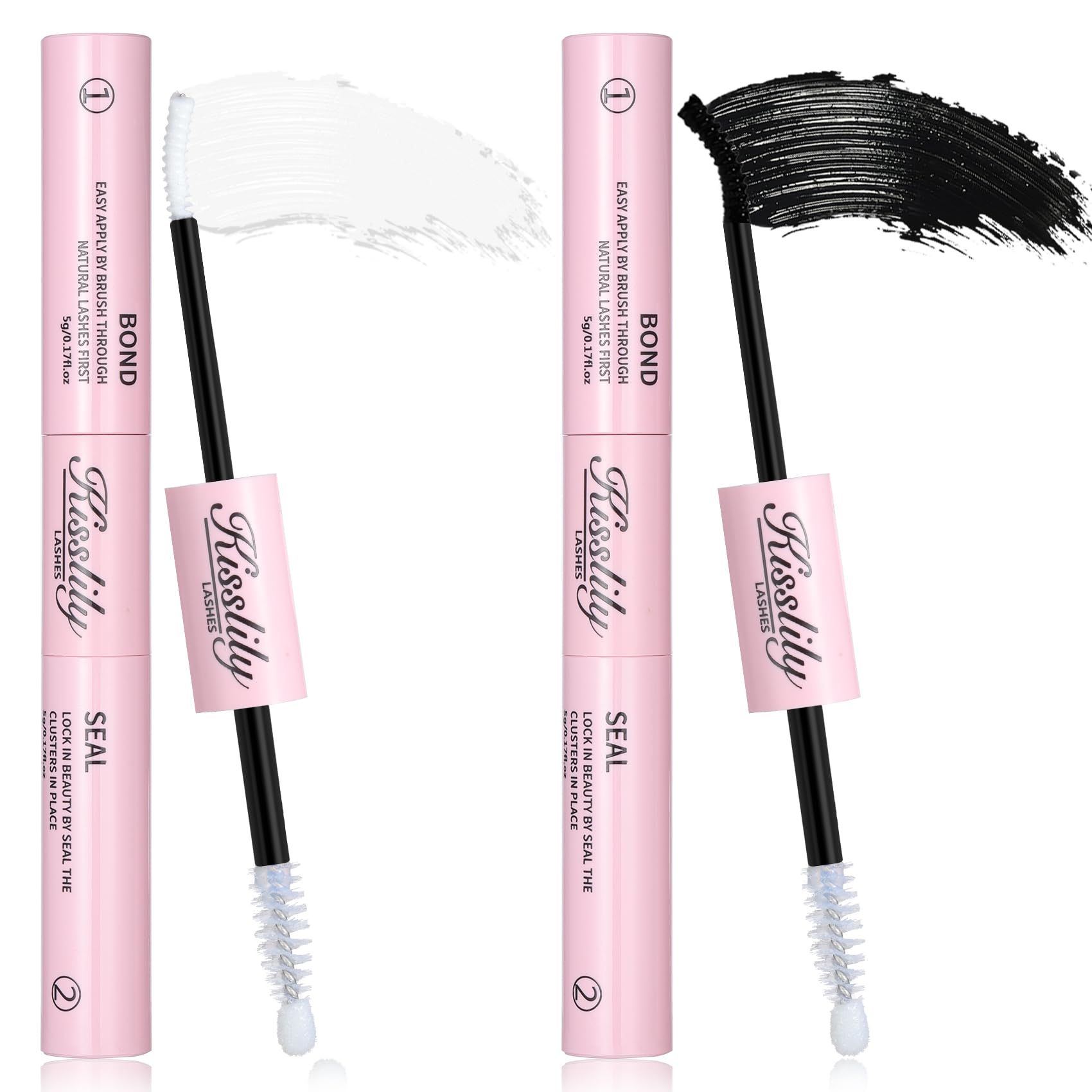 Kisslily Lash Cluster Glue dual-ended design for secure all-day wear.
