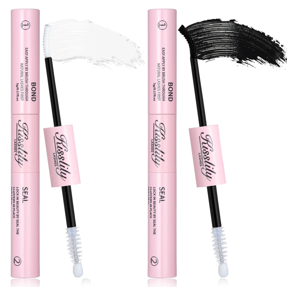 Kisslily Lash Cluster Glue dual-ended design for secure all-day wear.