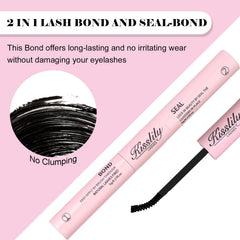 Kisslily lash glue with spiral brush for smooth, precise application.