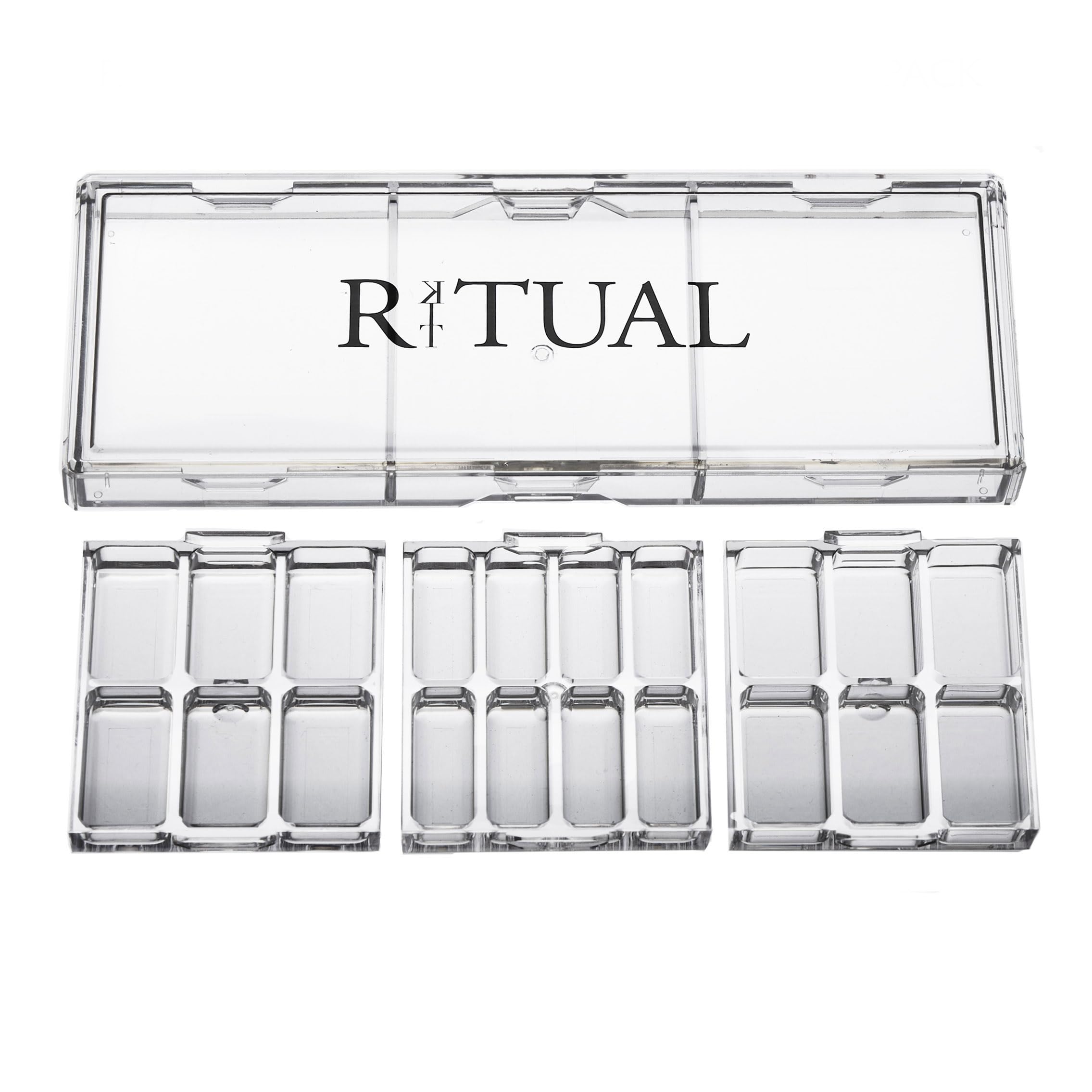 KIT RITUAL empty palette with 20 wells for streamlined makeup storage.