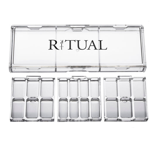 KIT RITUAL empty palette with 20 wells for streamlined makeup storage.