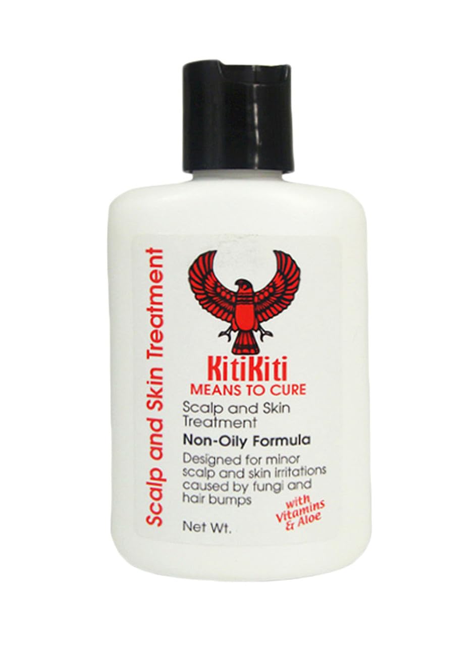 Kitikiti Scalp and Skin Treatment bottle, non-oily formula for quick absorption.