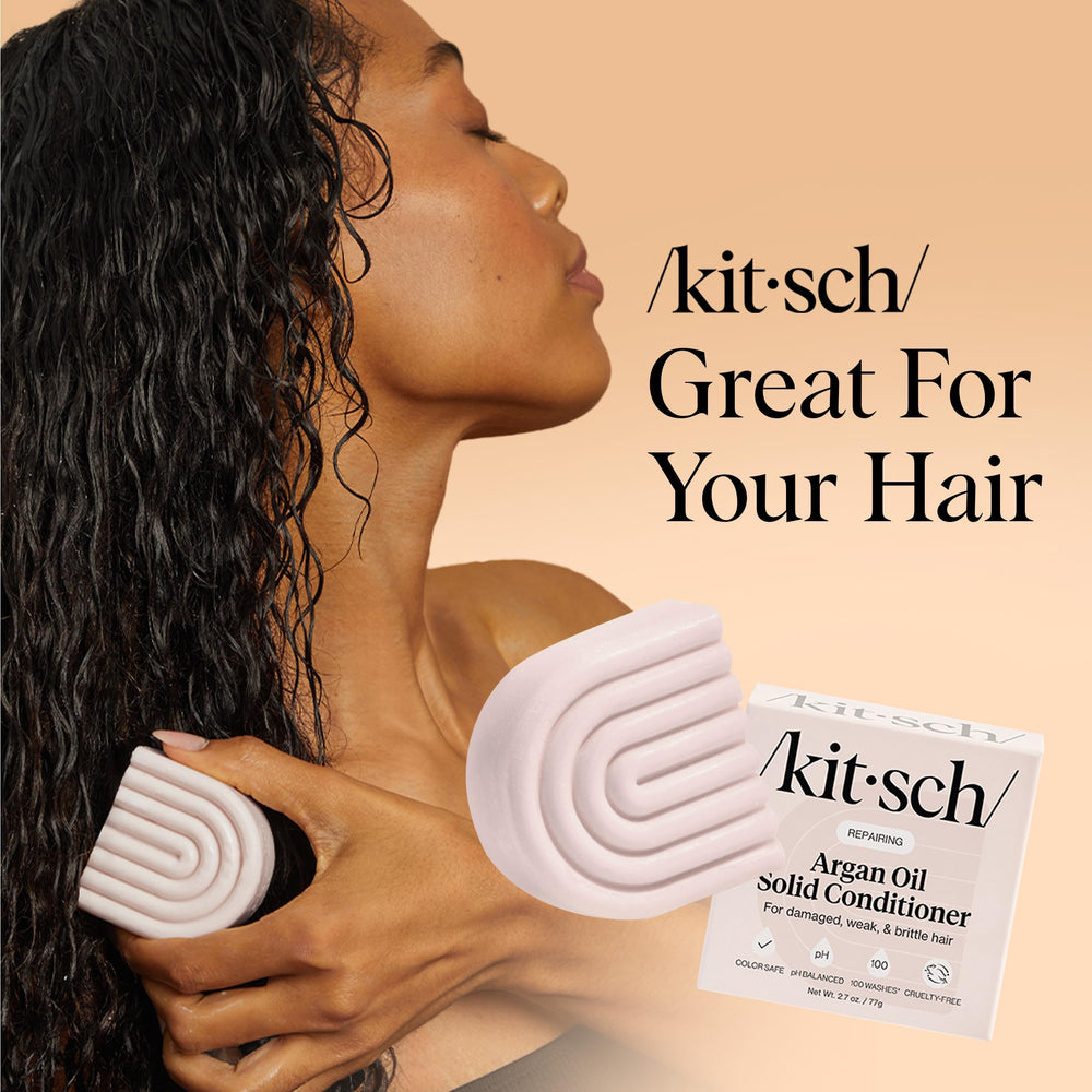 Kitsch Argan Oil Conditioner Bar travel-friendly, bottle-free conditioning solution.